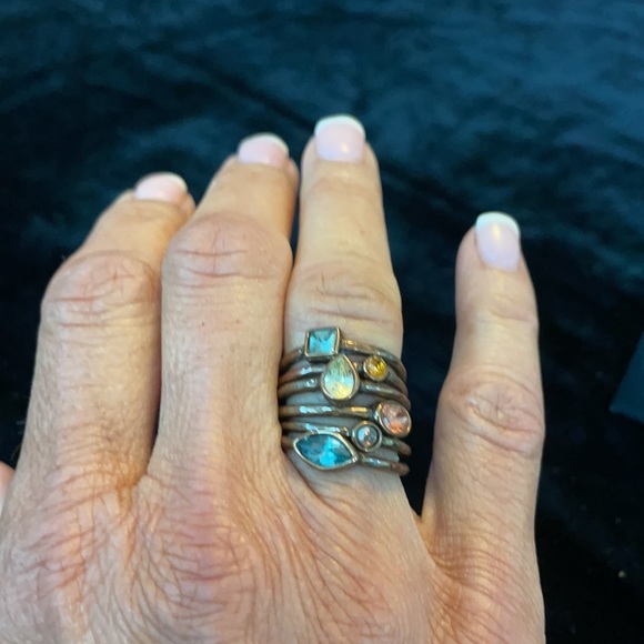 Copper Stackable Multi Stone Ring Size 7 - Picture 2 of 2